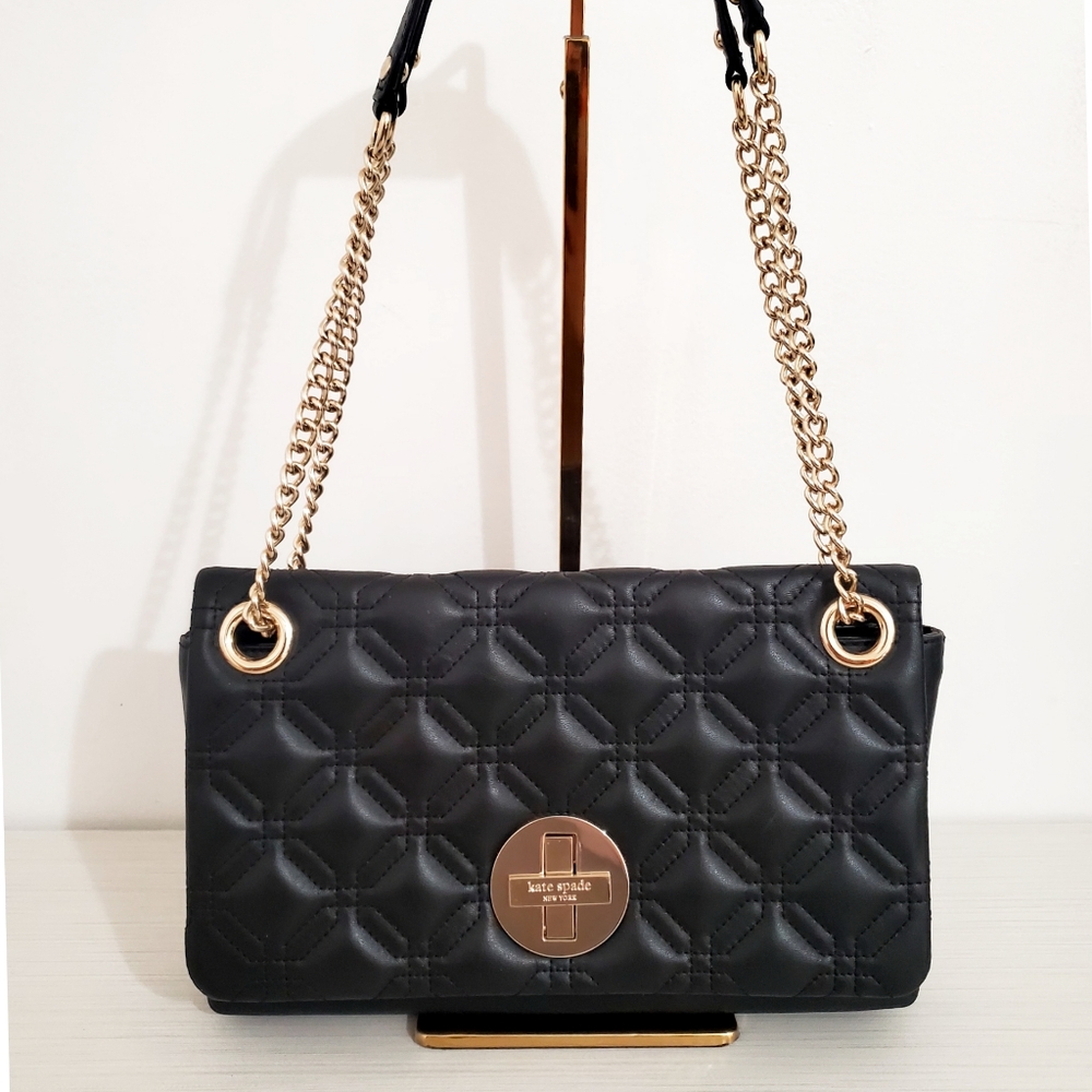 Kate Spade Quilted Shoulder/Crossbody black Kate Spade convertible leath…
